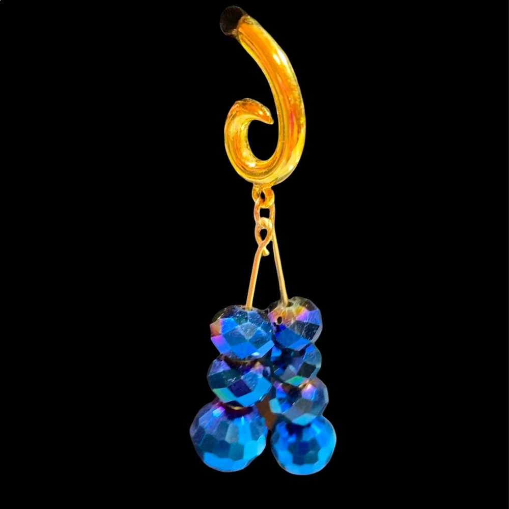 Midnight Blue Crystal Earrings- Post